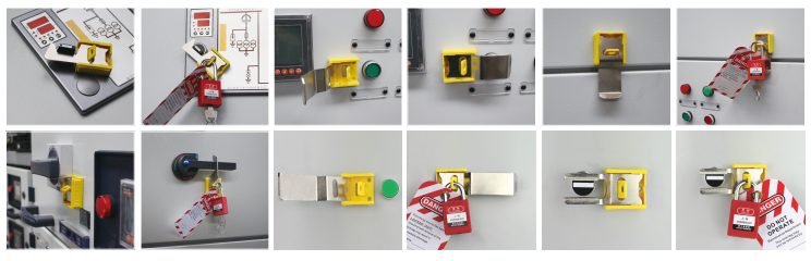 黄色小型断路器锁在电气柜上的安装应用合集
